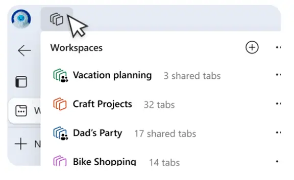 Microsoft Edge Workspaces