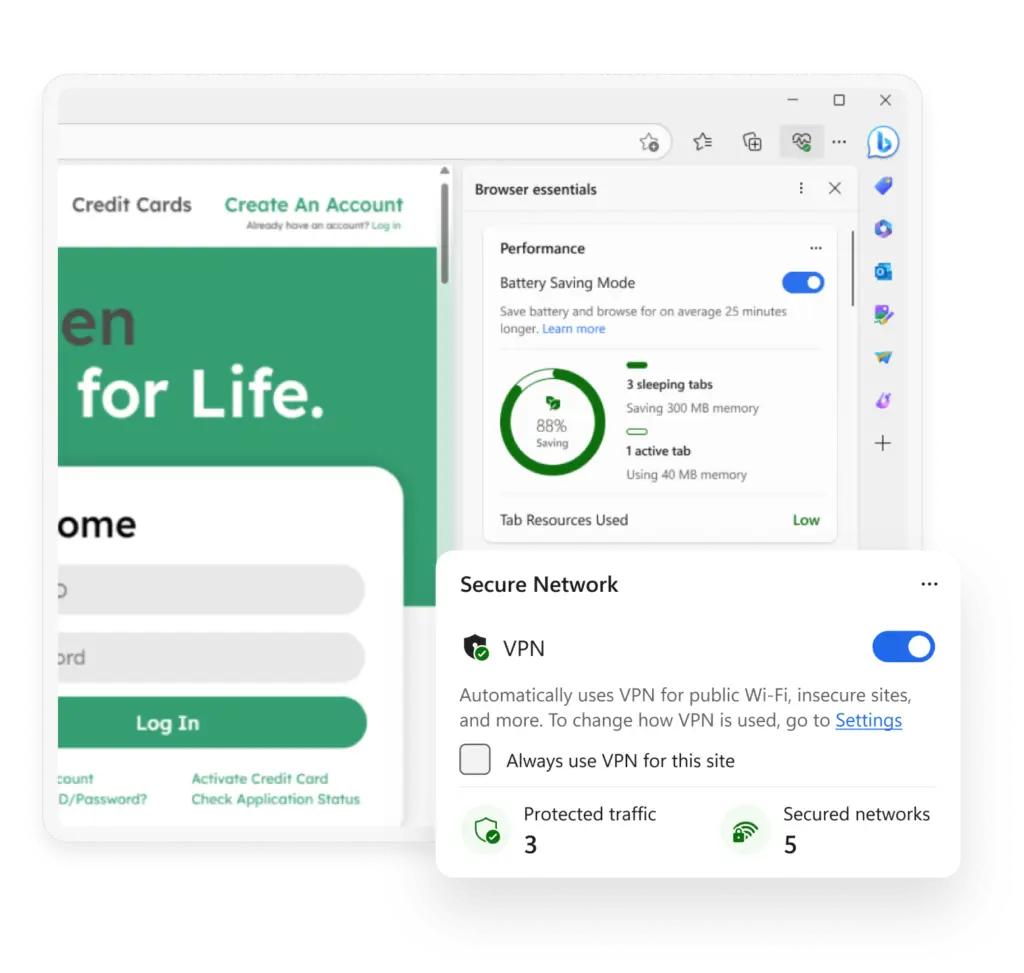 Microsoft Edge Secure Network VPN